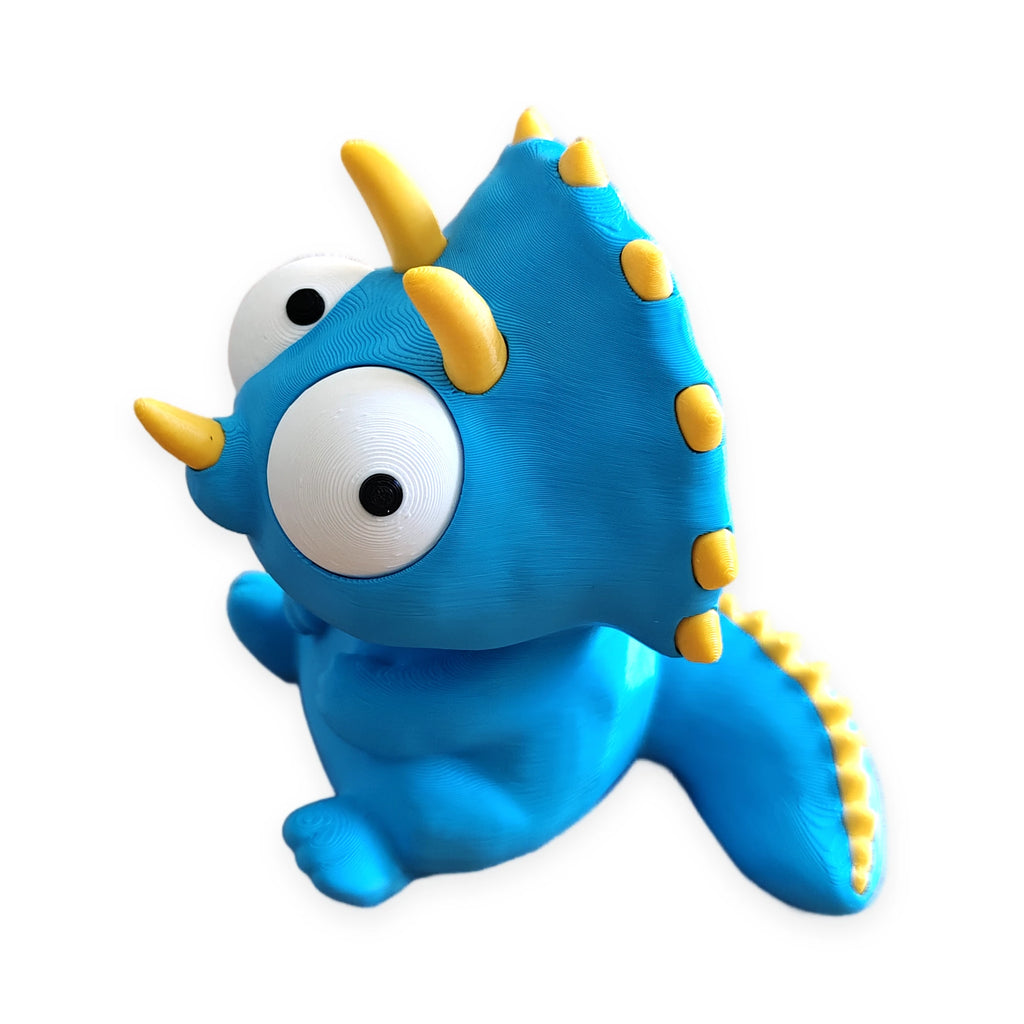 Goofy Triceratops – Moving Eyes – view 1 – Way2Cute.co.uk