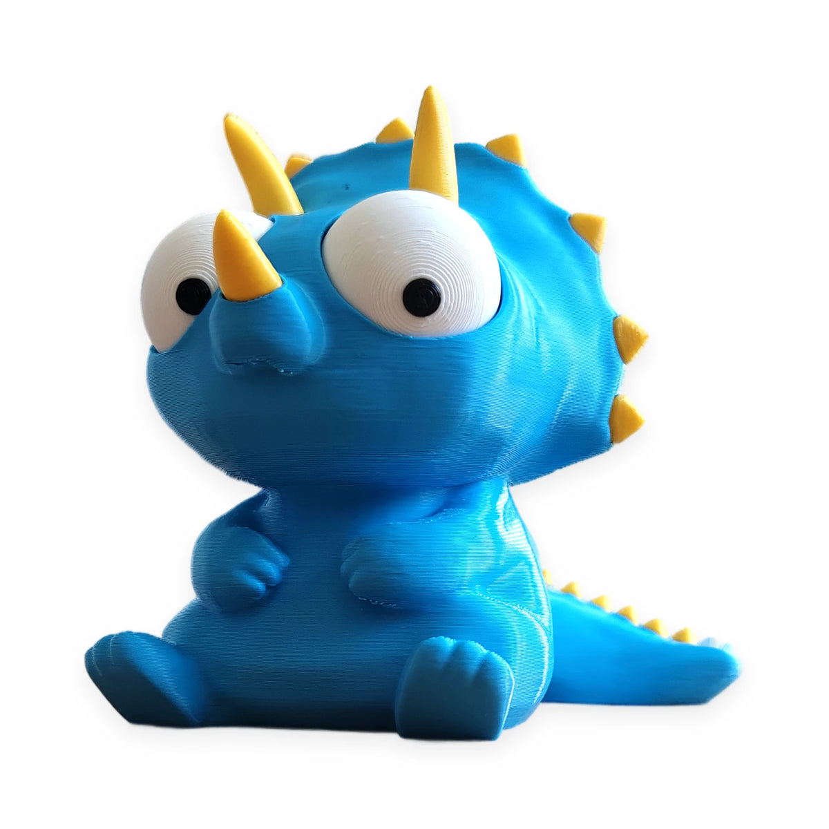 Goofy Triceratops – Moving Eyes – view 3 – Way2Cute.co.uk