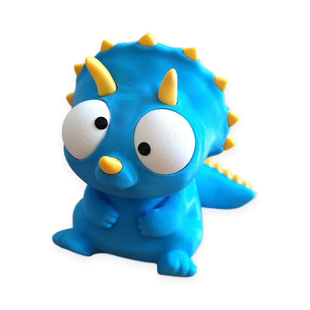 Goofy Triceratops – Moving Eyes – view 5 – Way2Cute.co.uk