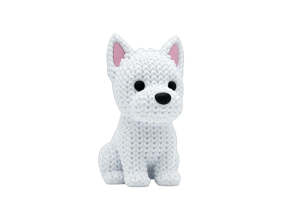 Westie Dog animal figure with knit-inspired texture – Way2Cute.co.uk