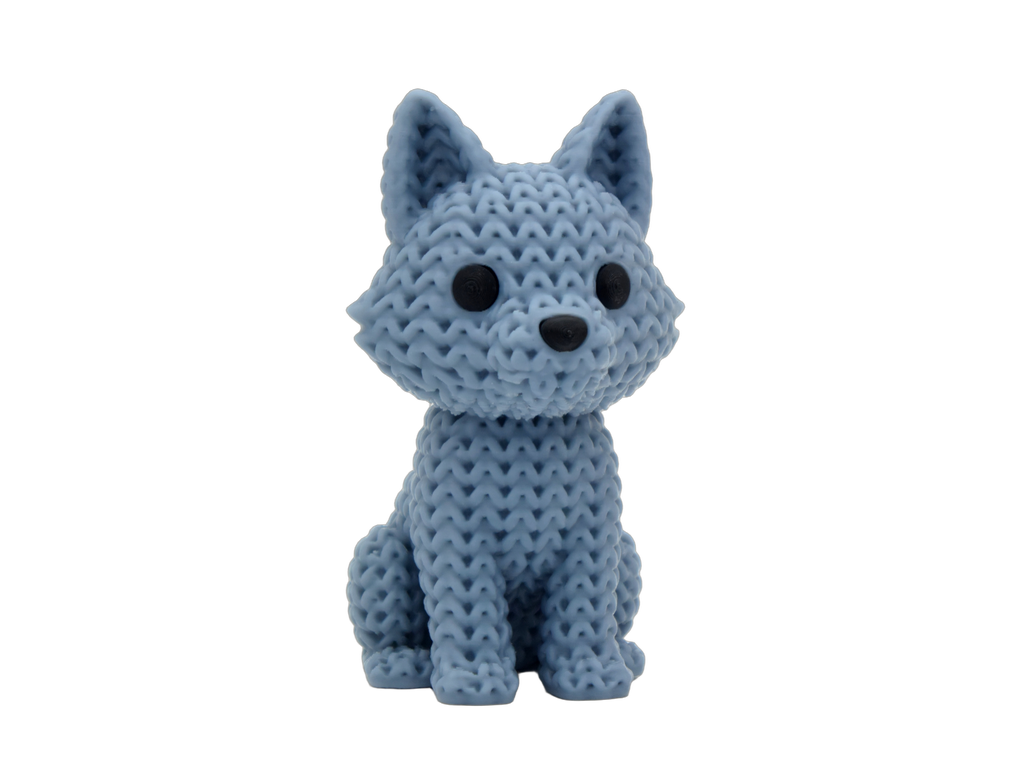 Wolf animal figure with knit-inspired texture – Way2Cute.co.uk